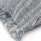 20" Denim Blue And Ivory Fabric Striped Throw Pillow