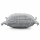 20" Denim Blue And Ivory Fabric Striped Throw Pillow