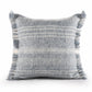 20" Denim Blue And Ivory Fabric Striped Throw Pillow