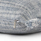 20" Denim Blue And Ivory Fabric Striped Throw Pillow