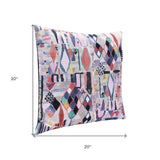 20" Red And Pink Abstract Throw Pillow