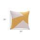 20" X 20" Yellow And Ivory 100% Cotton Abstract Zippered Pillow