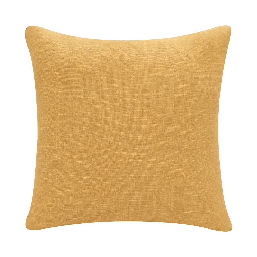 20" X 20" Yellow And Ivory 100% Cotton Abstract Zippered Pillow