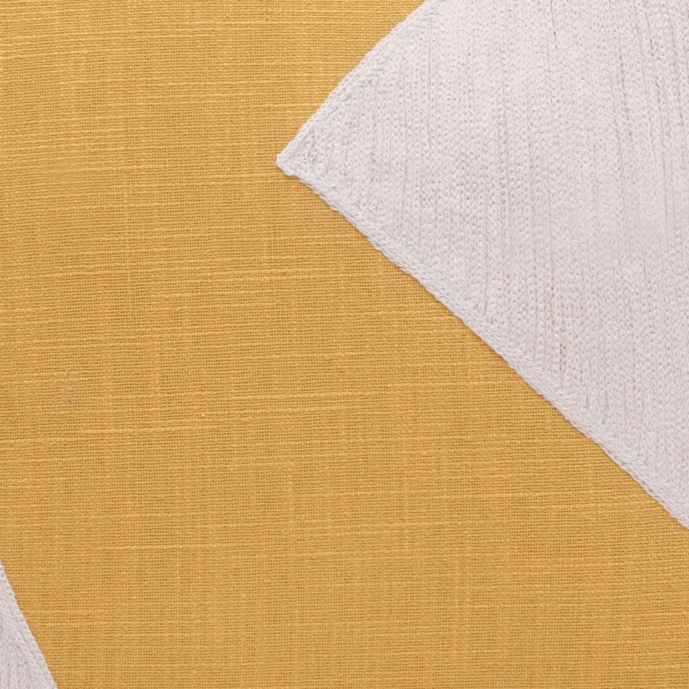 20" X 20" Yellow And Ivory 100% Cotton Abstract Zippered Pillow