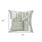 22" Sage Green and White Geometric Cotton Throw Pillow