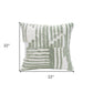 22" Sage Green and White Geometric Cotton Throw Pillow