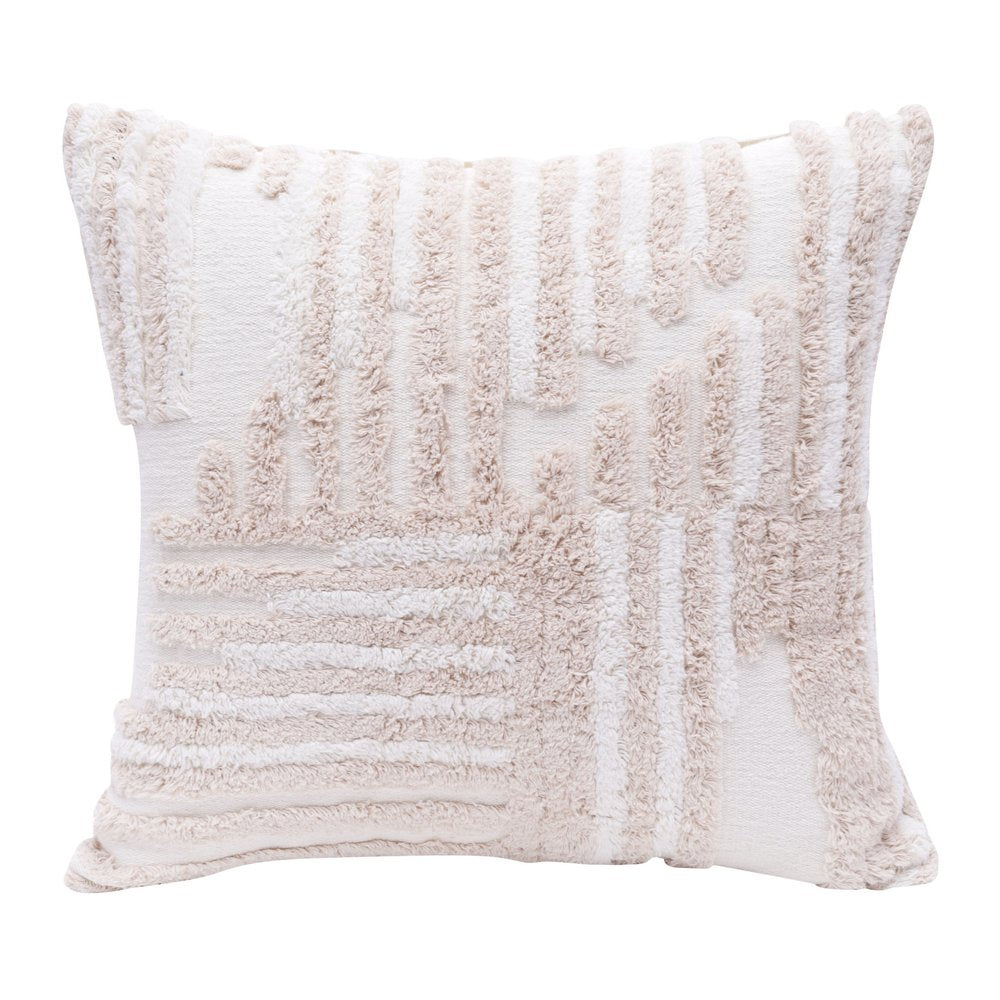 22" Sage Green and White Geometric Cotton Throw Pillow