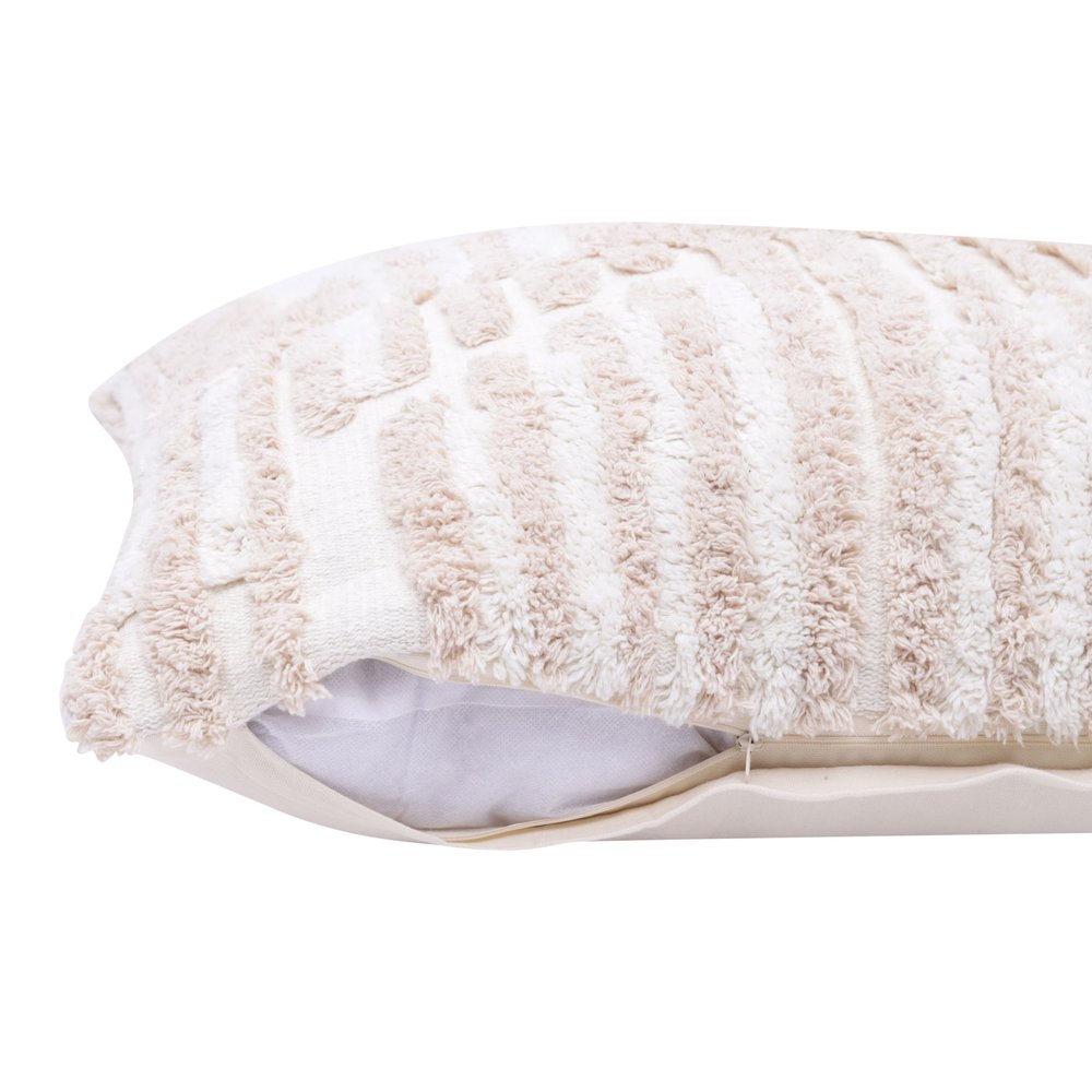 22" Sage Green and White Geometric Cotton Throw Pillow