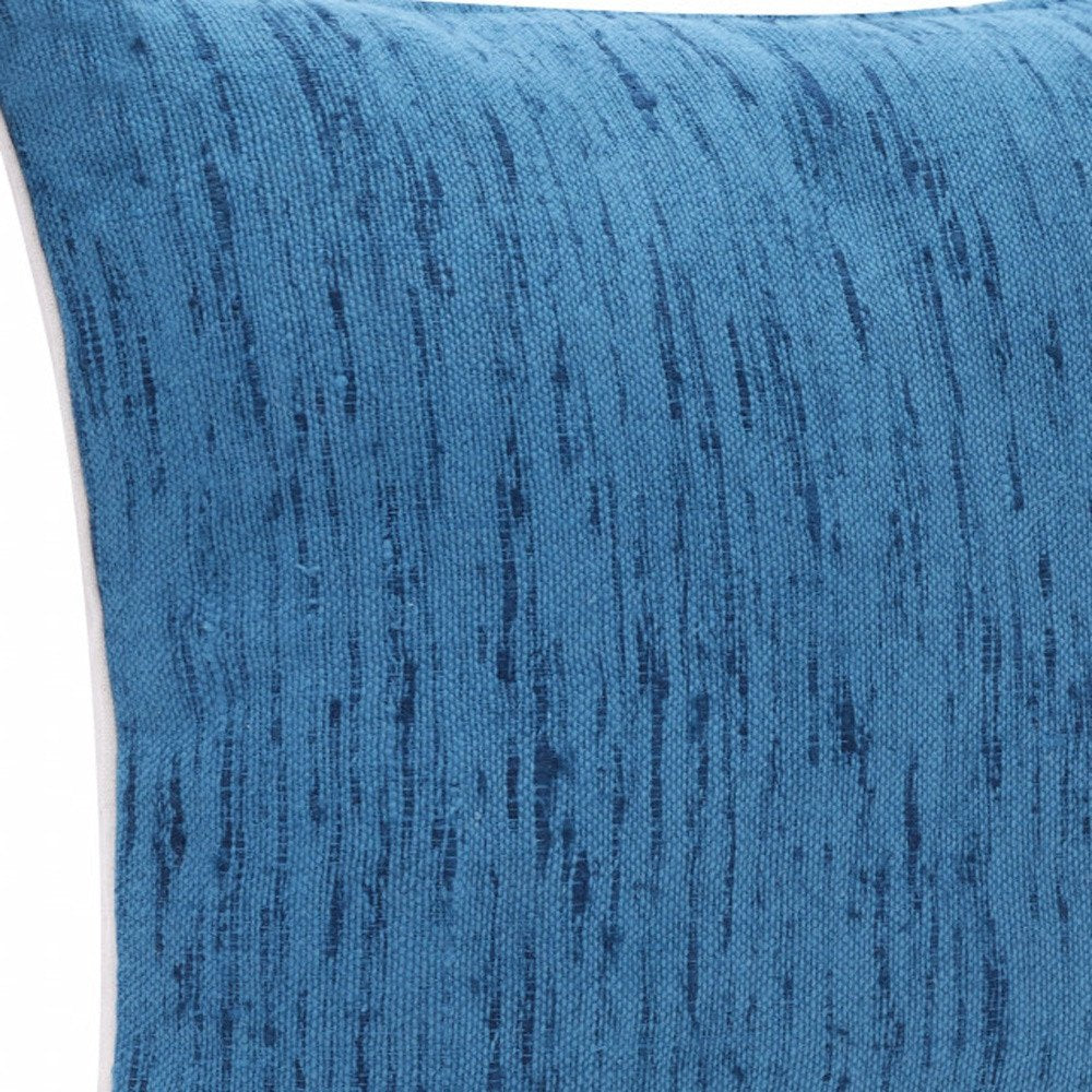 20" X 20" Ocean Blue Linen Zippered Pillow