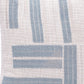 20" Blue And Ivory Cotton Striped Throw Pillow