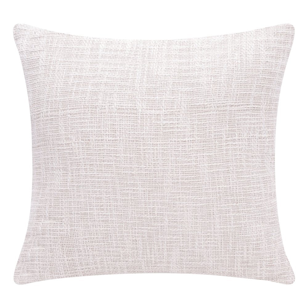 20" Blue And Ivory Cotton Striped Throw Pillow
