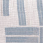 20" Blue And Ivory Cotton Striped Throw Pillow
