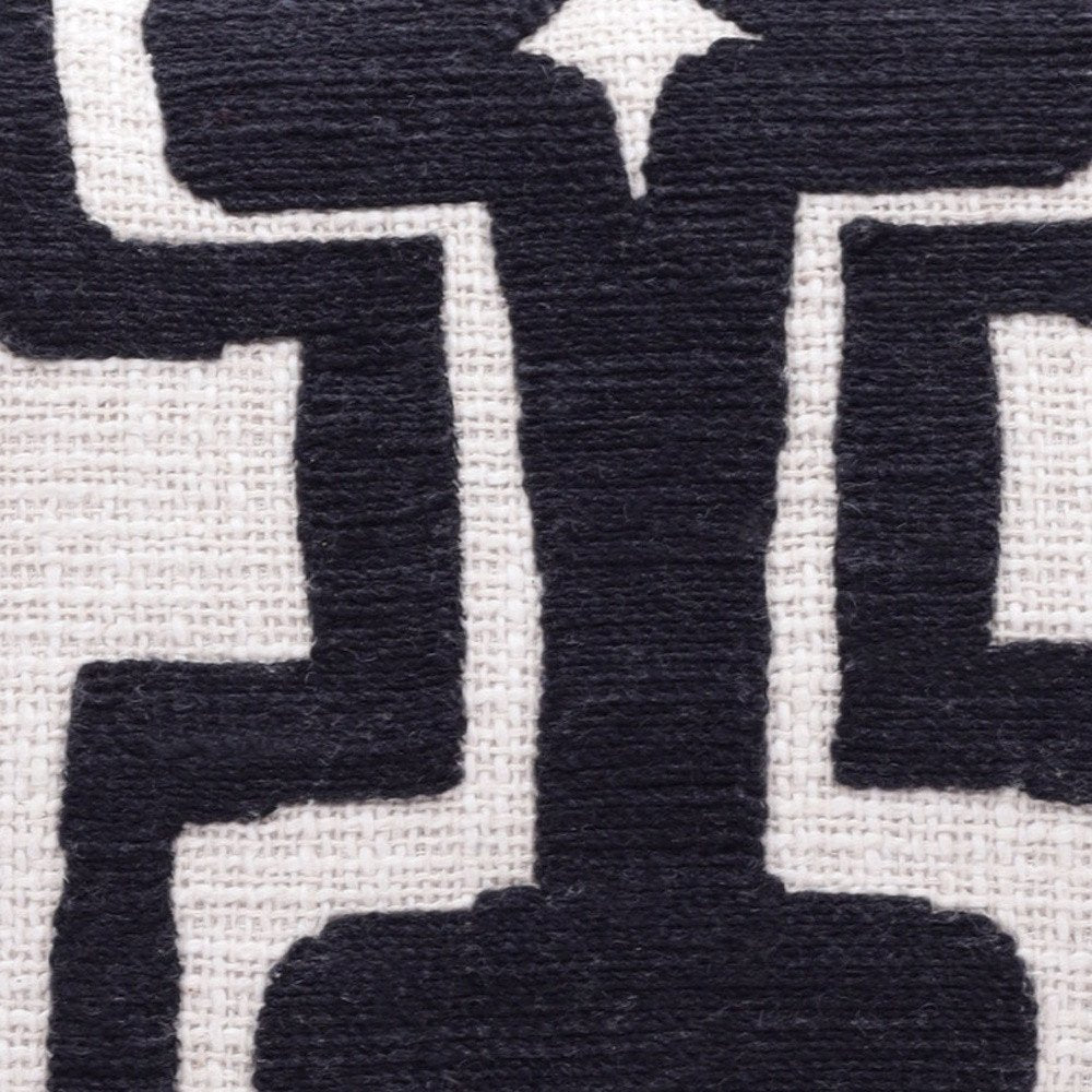 24" Black and Ivory Throw Pillow