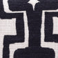 24" Black and Ivory Throw Pillow