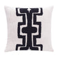 24" Black and Ivory Throw Pillow