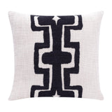 24" Black and Ivory Throw Pillow