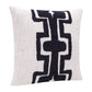 24" Black and Ivory Throw Pillow