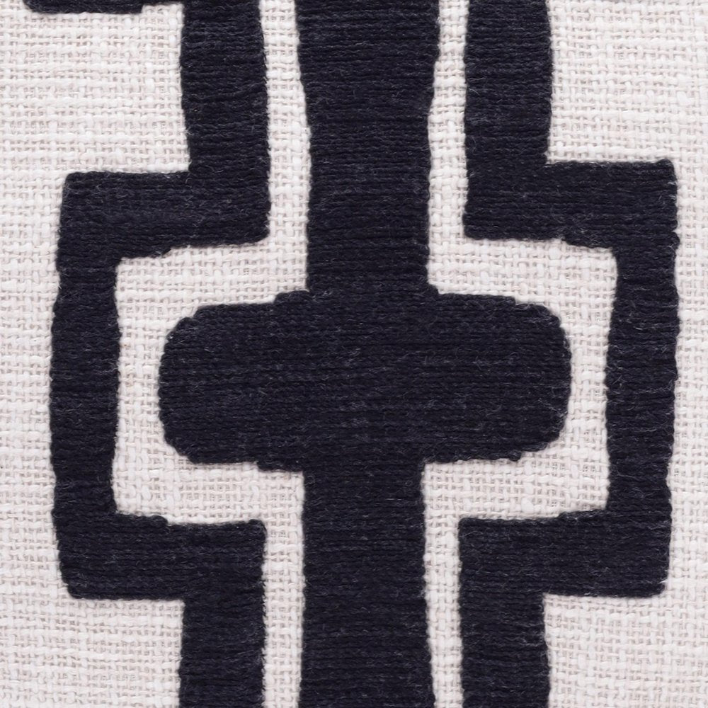 24" Black and Ivory Throw Pillow