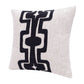 24" Black and Ivory Throw Pillow
