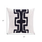 24" Black and Ivory Throw Pillow