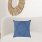 20" X 20" Classic Blue 100% Cotton Diamond Zippered Pillow