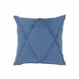 20" X 20" Classic Blue 100% Cotton Diamond Zippered Pillow