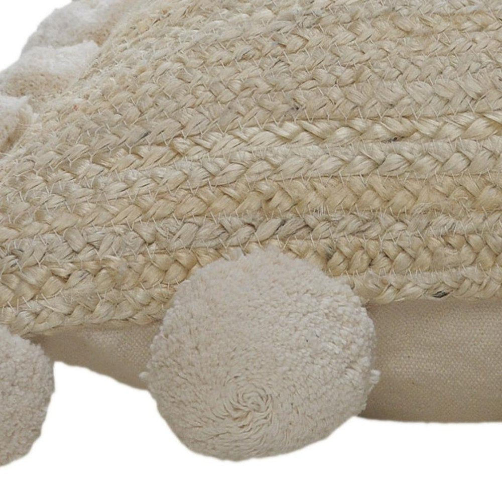 20" X 20" Tan Jute Zippered Pillow