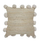 20" Tan Jute Throw Pillow