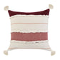 14" X 36" Brown Peach And Tan Cotton Striped Throw Pillow