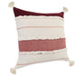 14" X 36" Brown Peach And Tan Cotton Striped Throw Pillow