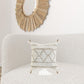 20" X 20" White And Tan 100% Cotton Geometric Zippered Pillow