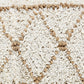 14" X 36" Tan And White Geometric Cotton Throw Pillow