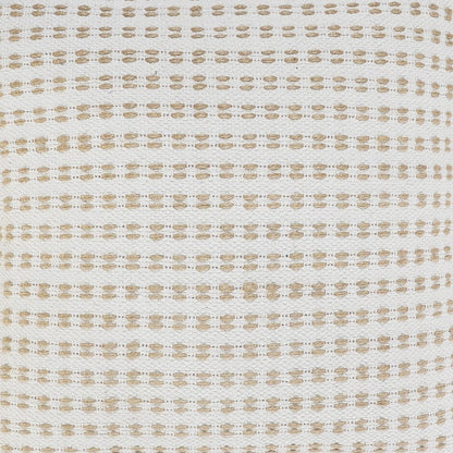 20" X 20" Ivory And Tan 100% Cotton Geometric Zippered Pillow