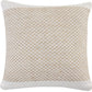 20" Ivory And Natural Cotton Geometric Throw Pillow