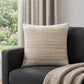 20" Natural and Ivory Throw Pillow