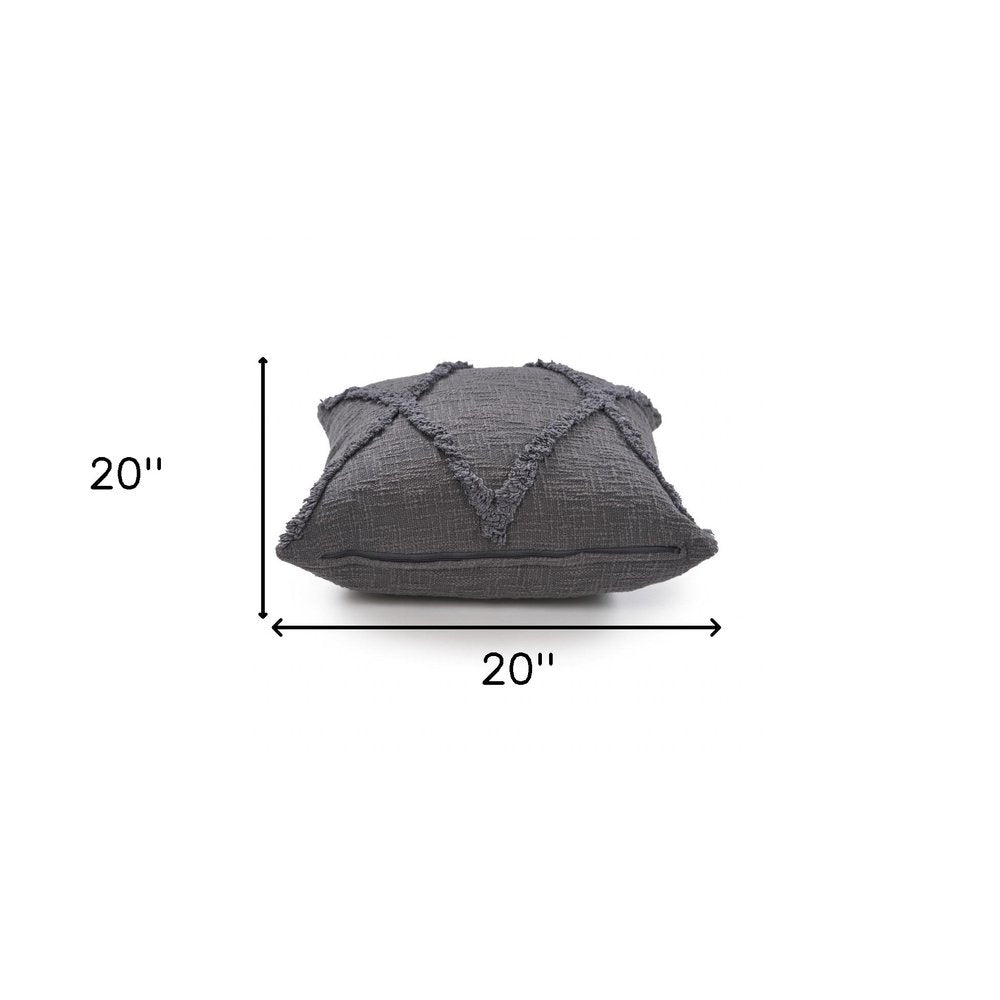 20" Ivory Cotton Throw Pillow