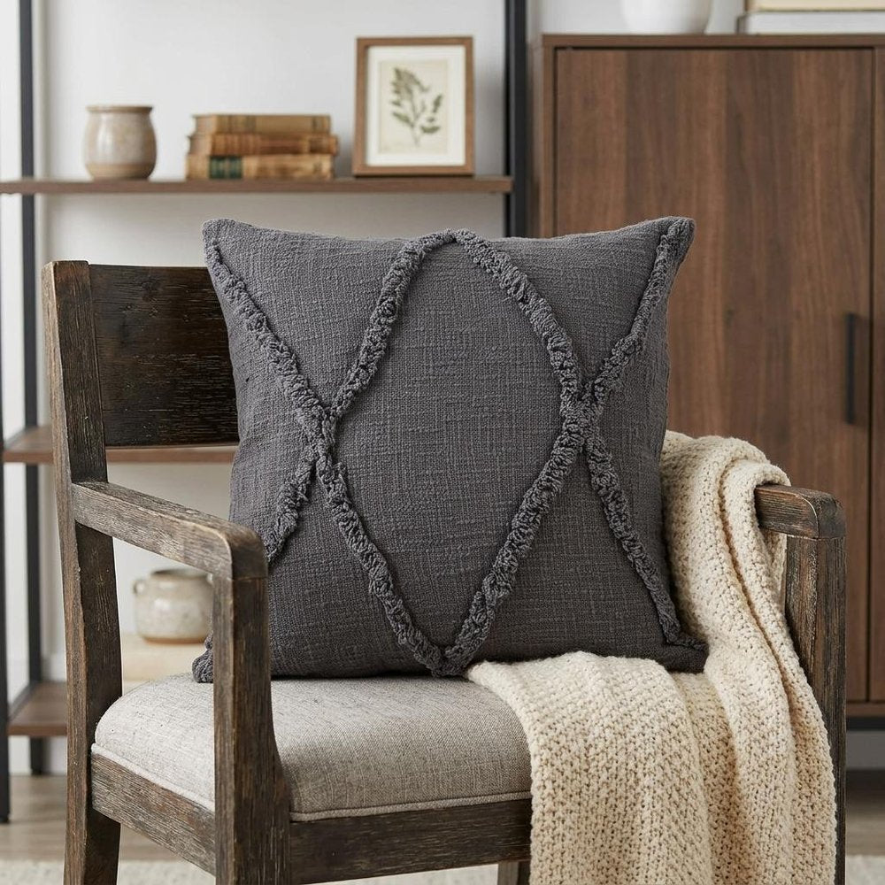 20" Ivory Cotton Throw Pillow