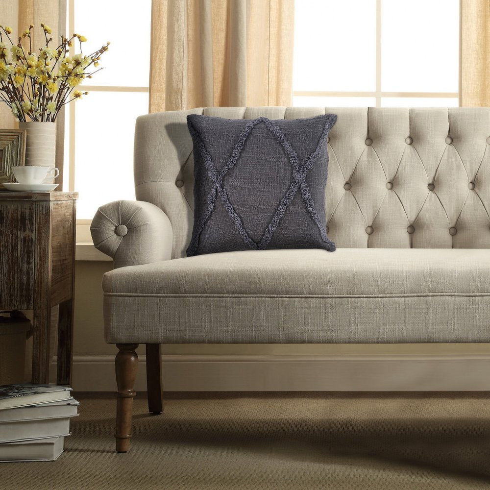 20" Ivory Cotton Throw Pillow