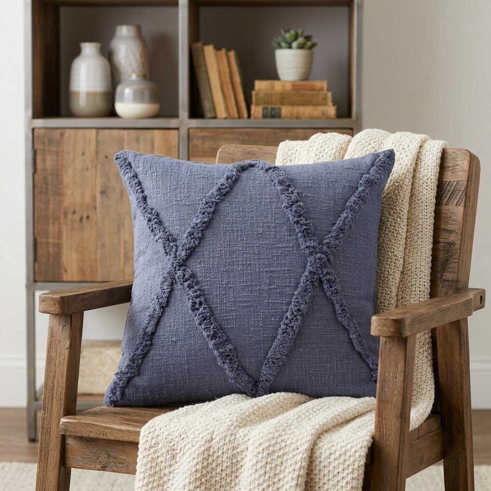 20" Ivory Cotton Throw Pillow
