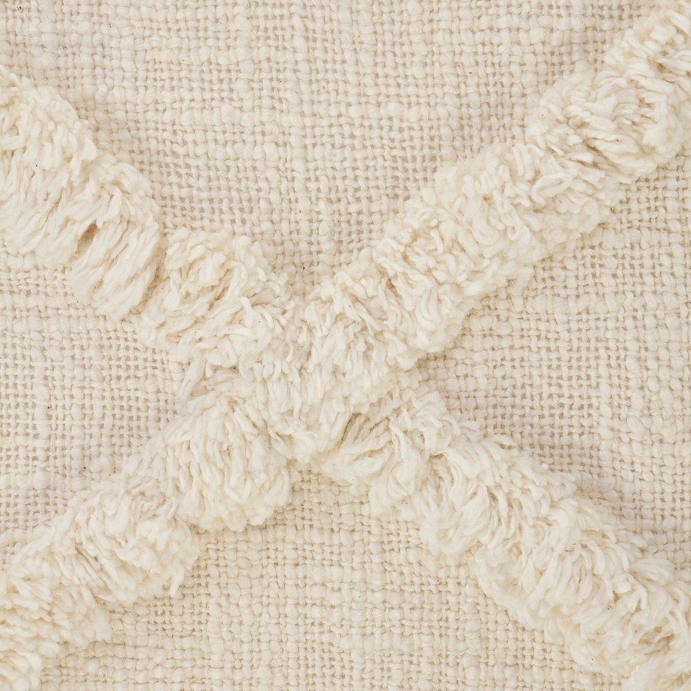 20" Ivory Cotton Throw Pillow