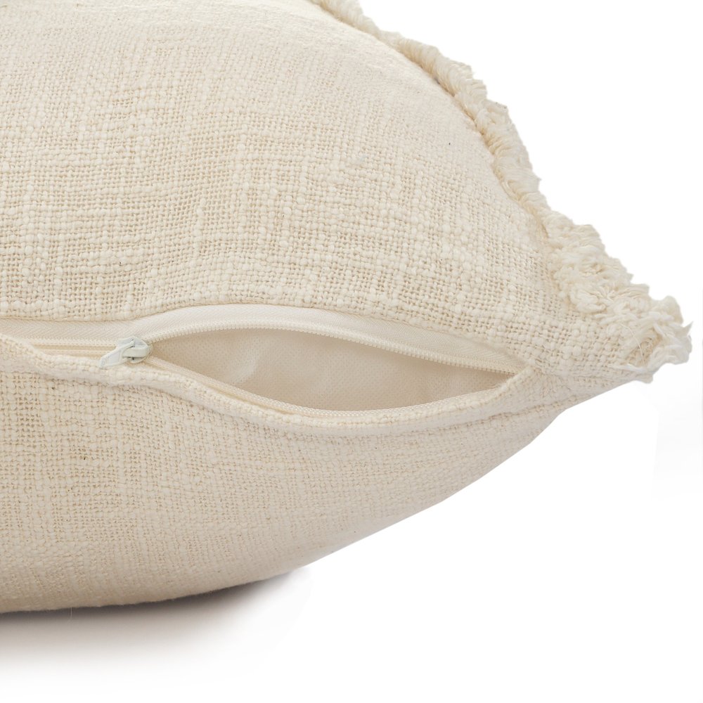 20" Ivory Cotton Throw Pillow
