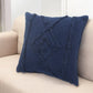 20" Navy Blue And Dark Blue Cotton Geometric Throw Pillow