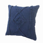 20" Navy Blue And Dark Blue Cotton Geometric Throw Pillow
