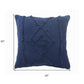20" Navy Blue And Dark Blue Cotton Geometric Throw Pillow