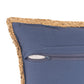20" Blue and Beige Throw Pillow