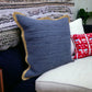 20" Blue and Beige Throw Pillow
