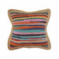 20" X 20" Tan Pastel Blue And Pastel Yellow 100% Cotton Geometric Zippered Pillow