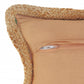 20" Tan Orange and Blue Striped Cotton and Jute Throw Pillow