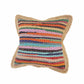 20" X 20" Tan Pastel Blue And Pastel Yellow 100% Cotton Geometric Zippered Pillow