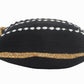 18" X 18" Black White And Tan 100% Cotton Striped Zippered Pillow